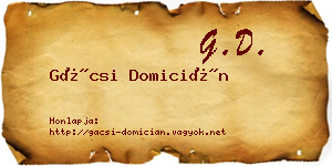 Gácsi Domicián névjegykártya